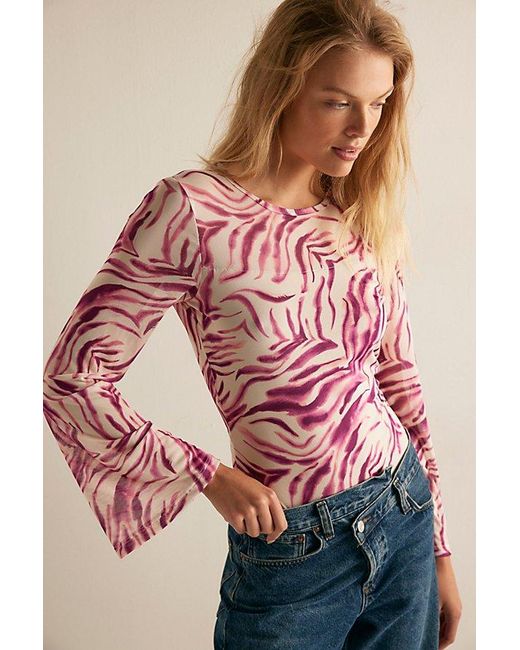 Nightcap Pink Playa Mesh Long Sleeve Bodysuit