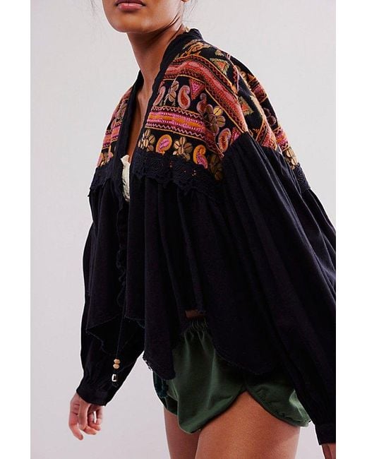 Free People Black Savannah Bed Jacket