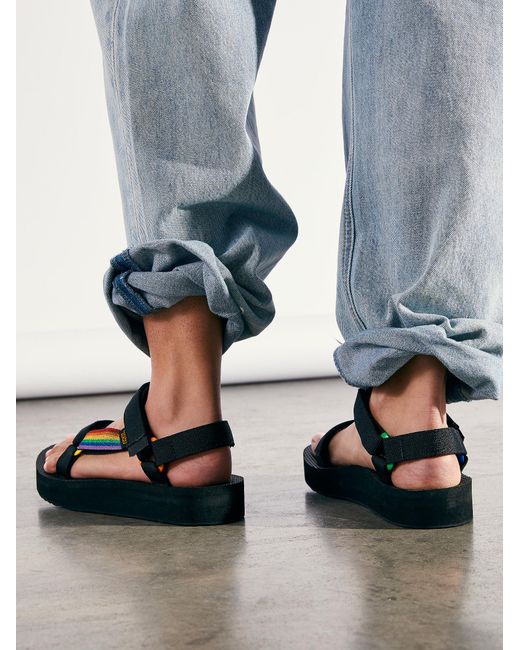 Free People Midform Universal Pride Teva Sandals in Black | Lyst Australia