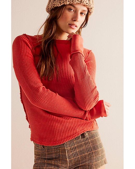 Free People We The Free Roll With It Thermal in Red | Lyst