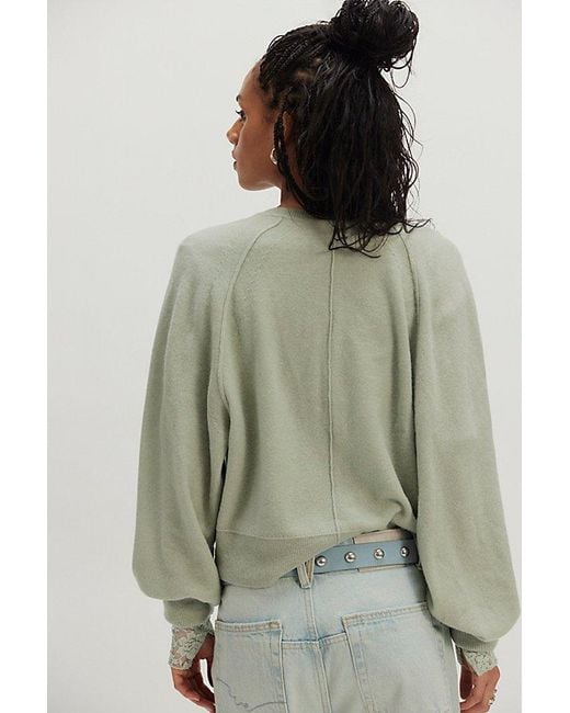 Free People Green Porta Cashmere Henley Sweater