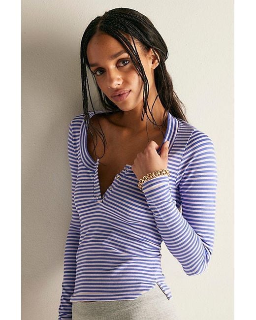 Intimately By Free People Natural Wide Awake Striped Layering Top By