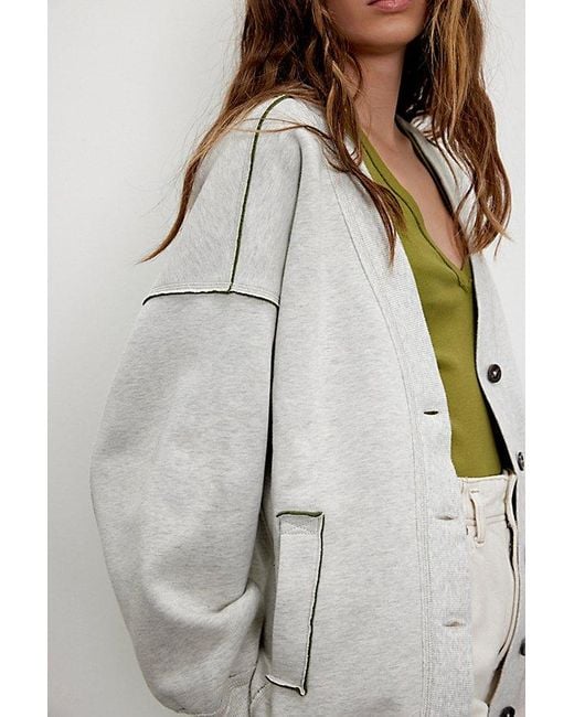 Free People Gray Grandpa Sweatshirt
