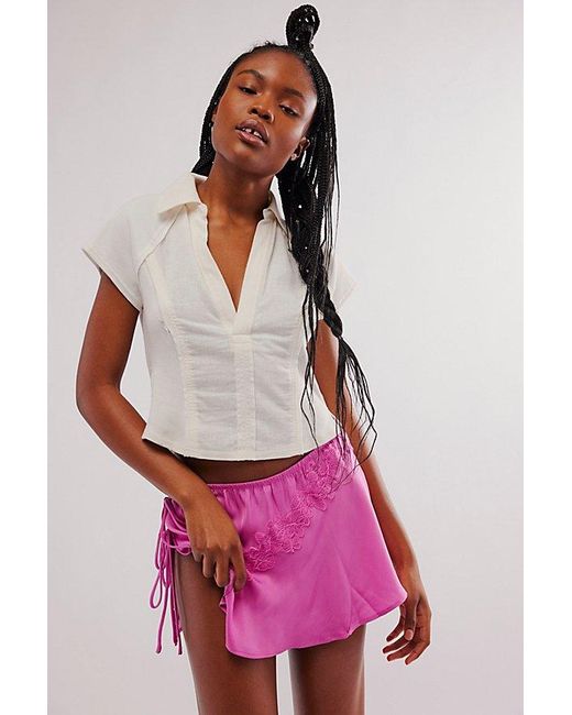 Free People Red Soft Flutter Half Slip