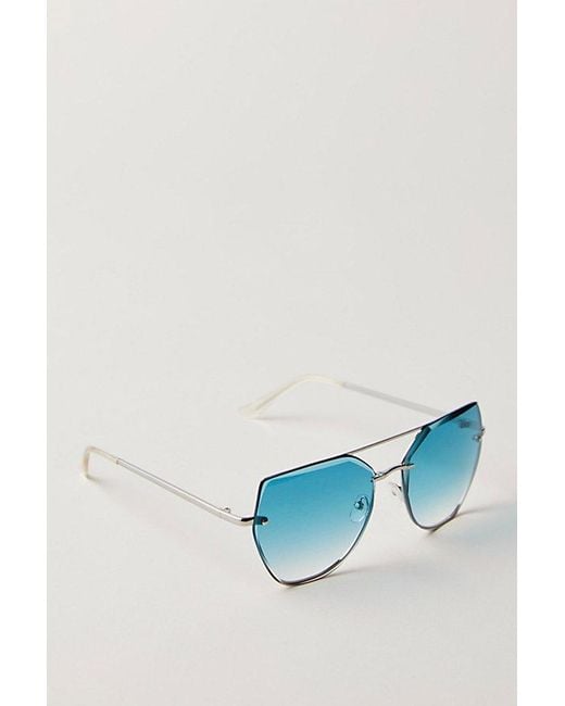 Free People Black Alma Oversized Aviator Sunglasses