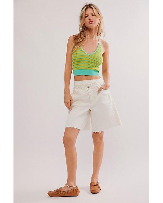Intimately By Free People Green Out And About Striped Halter Top