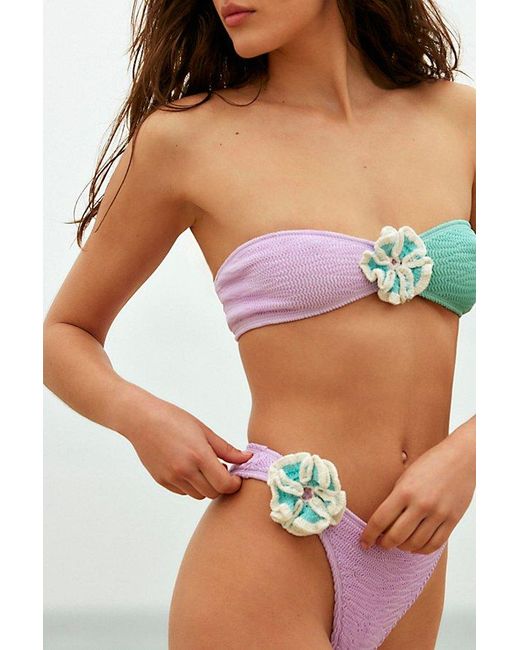 Cleonie Swim Purple Cleonie Orchid High-Cut Bikini Bottoms By