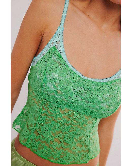 Intimately By Free People Green All Day Lace Cami