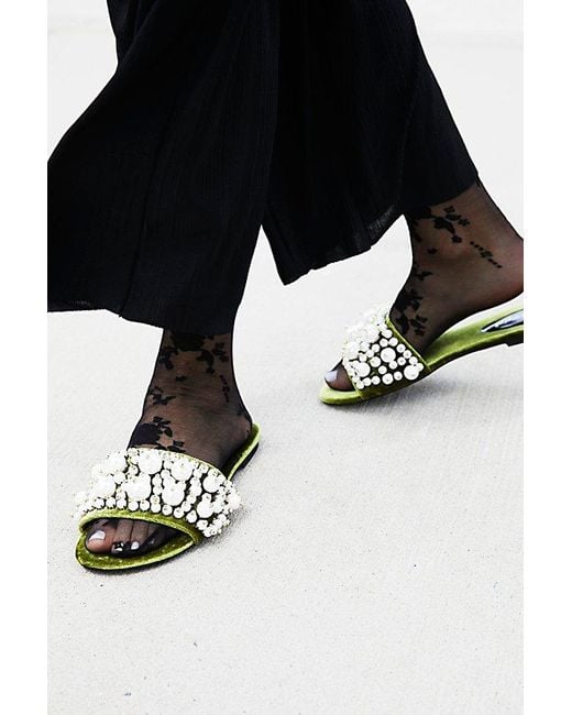 Jeffrey Campbell Green Pixie Pearl Slide Sandals