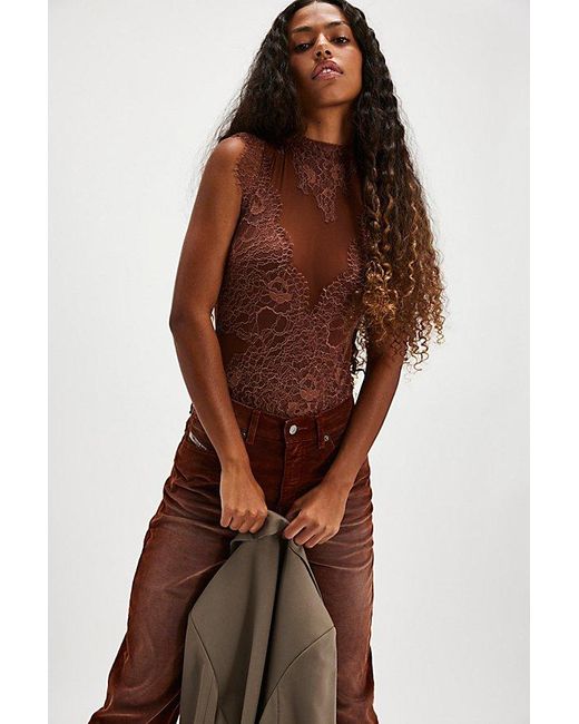 Intimately By Free People Brown Sweet Nothings Bodysuit