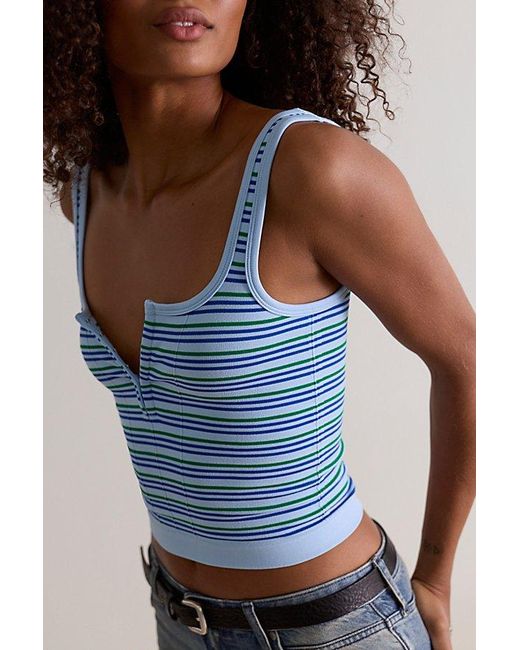 Intimately By Free People Blue Striped Simply Soft Cami By