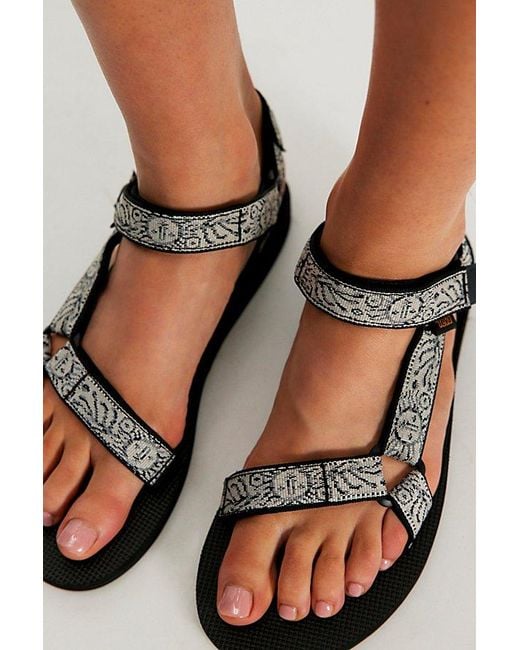 Teva Black Original Universal Printed Sandals