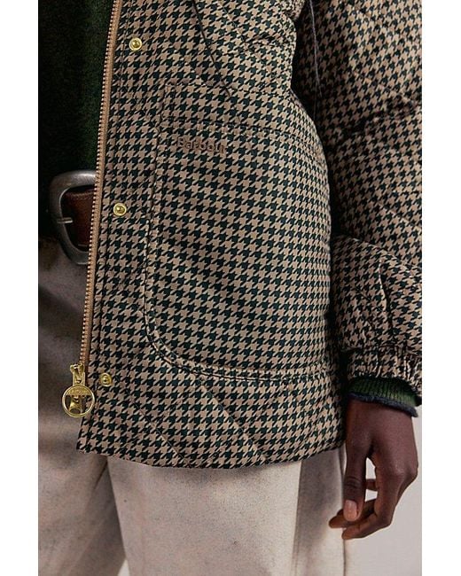 Barbour Brown Laoise Check Quilted Jacket
