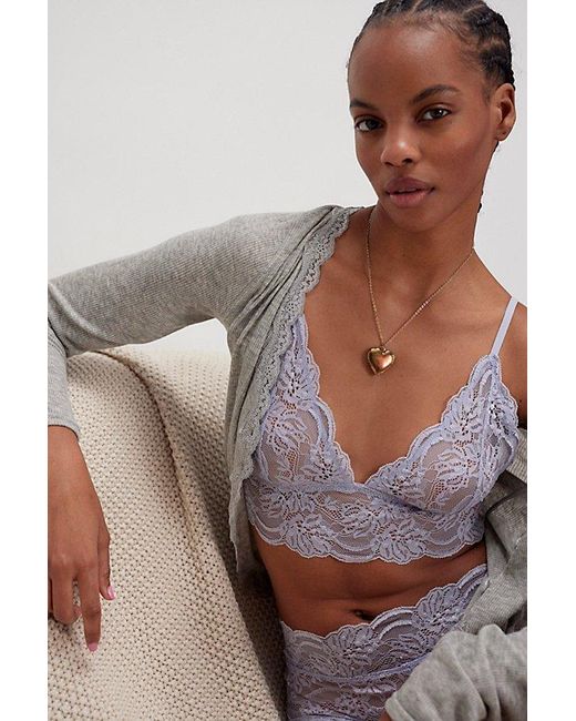 Intimately By Free People Brown Last Dance Lace Longline Bralette