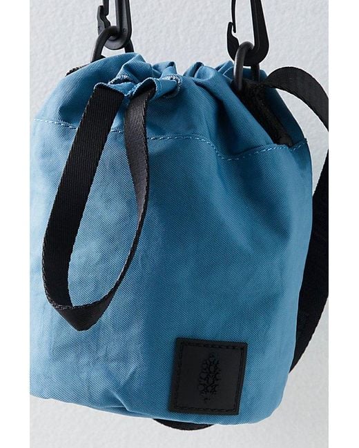 Free People Blue Road Runner Recycled Nylon Bucket Bag
