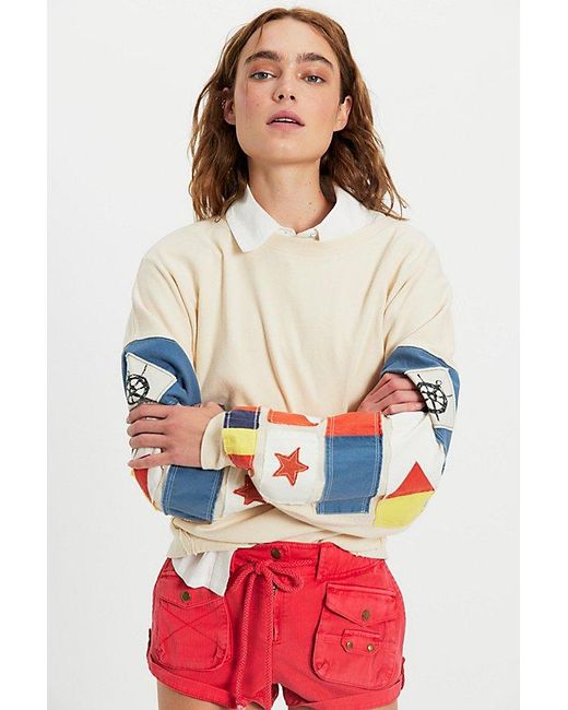 Free People Red Flagship Long Sleeve Tee