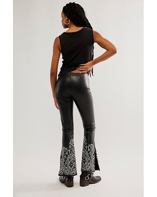 Urban Outfitters Black Embroidered Moto Pants