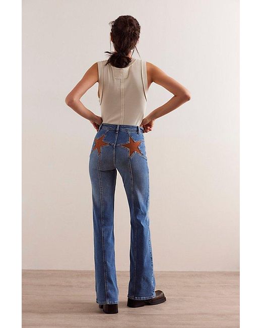 Free People Blue Firecracker Flare Jeans