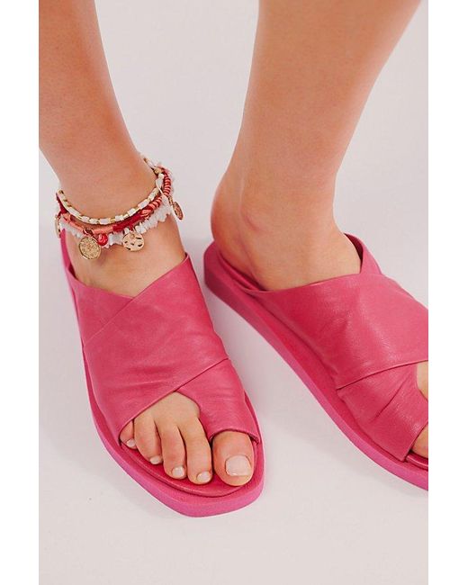 BUENO Red Jerika Slip-On Sandals