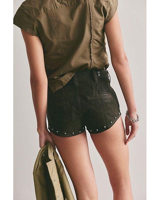 Free People Black We The Free The Cool Kid Suede Micro Shorts