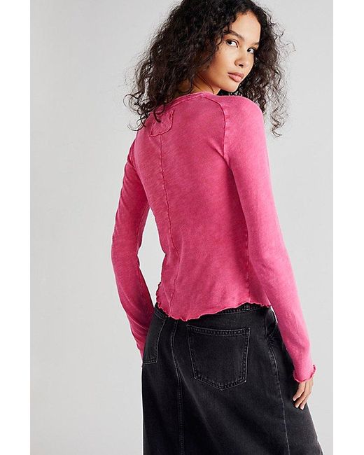 Free People Pink Be My Baby Long Sleeve