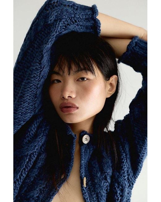 Free People Blue Opal Knit Cardi