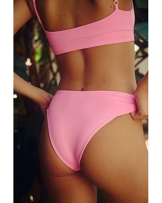 Toast Green Signature Cinch High-Waisted Bikini Bottoms