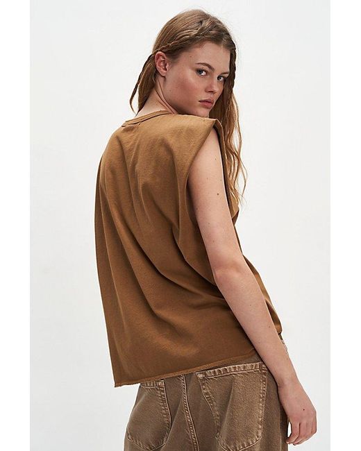 Daydreamer Brown John Denver Oversized Muscle Tee By