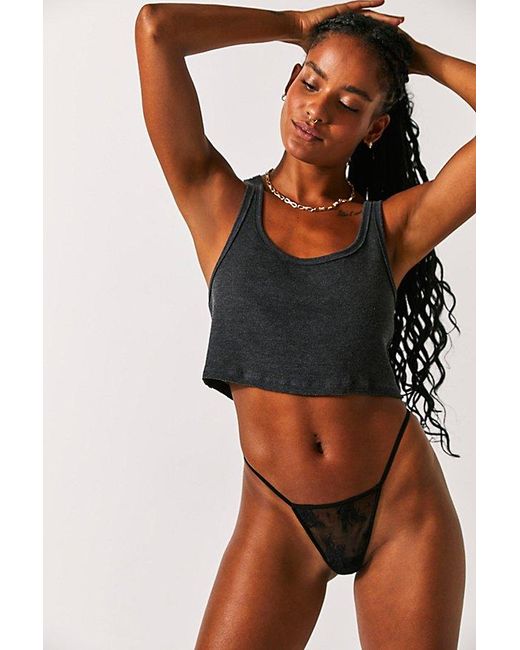 Intimately By Free People Black Call Me Pretty G-string Knickers