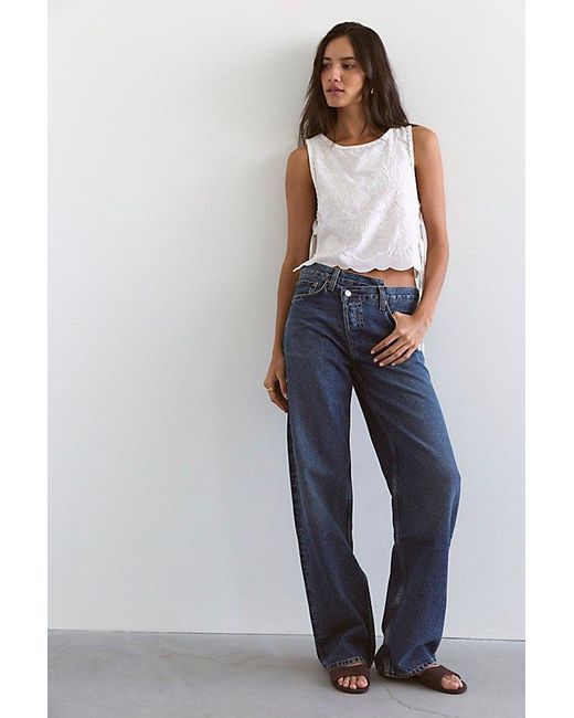 Agolde Blue Arc Criss Cross Jeans