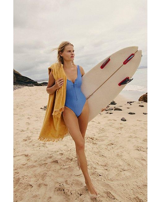 Toast Metallic Signature Zip One-Piece Surf Suit