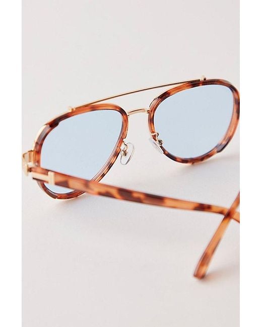 Free People Pink Wesley Oversized Aviator Sunglasses