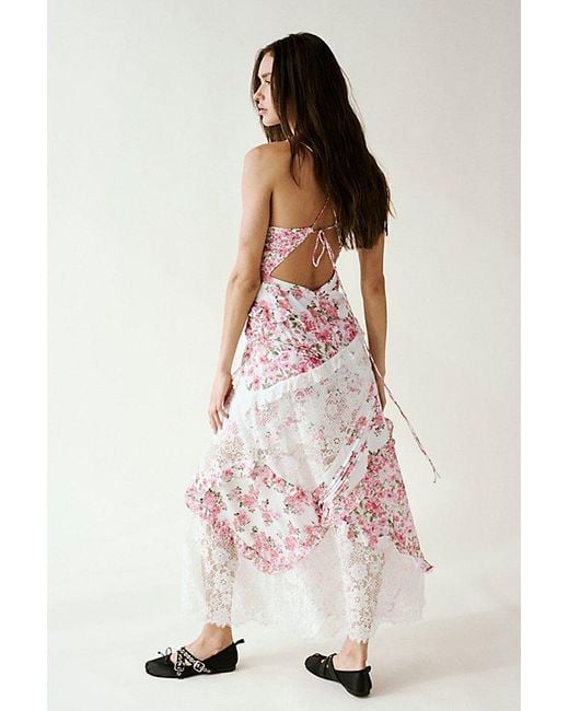 For Love & Lemons Pink Rosalyn Maxi Dress