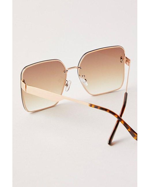 Free People Natural Groovy Square Sunnies