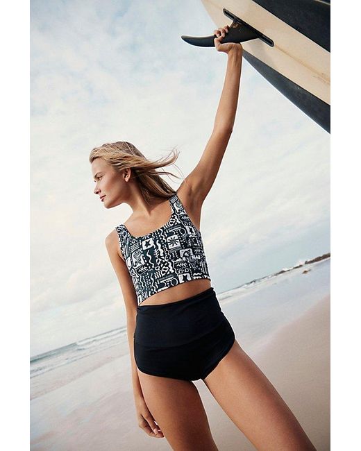 Free People Black Punchy Surf Bikini Top