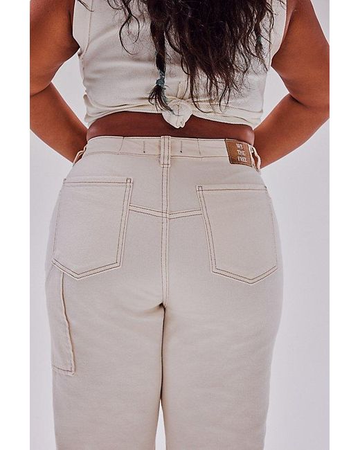 Free People White We The Free Tinsley Baggy High-rise Jeans