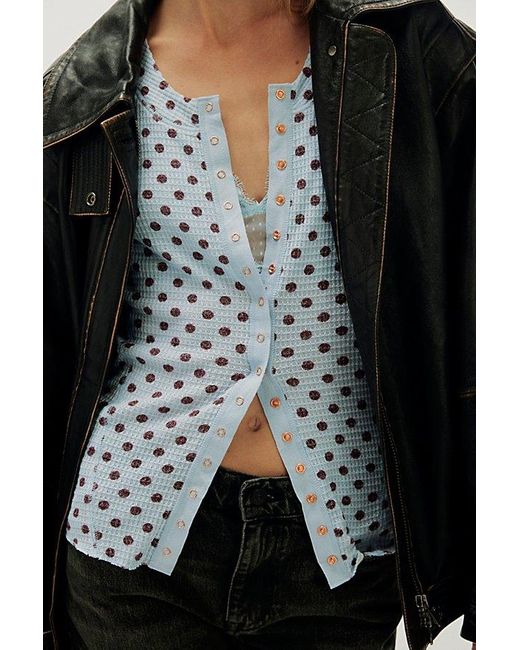 Intimately By Free People Blue Going Places Printed Cardi By