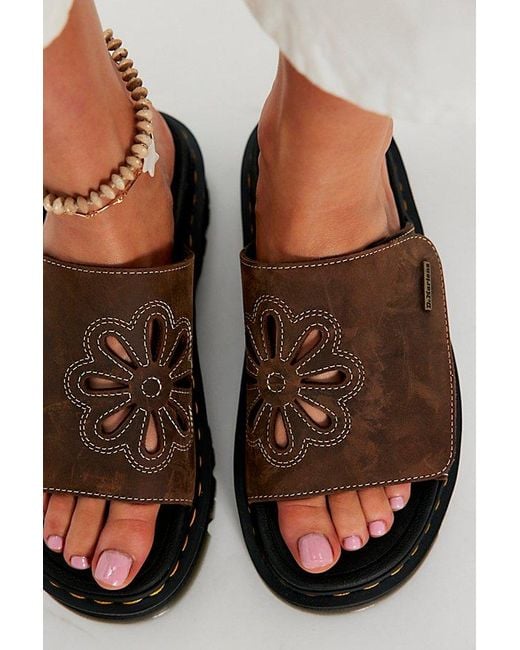 Dr. Martens Brown Zebzag Slides
