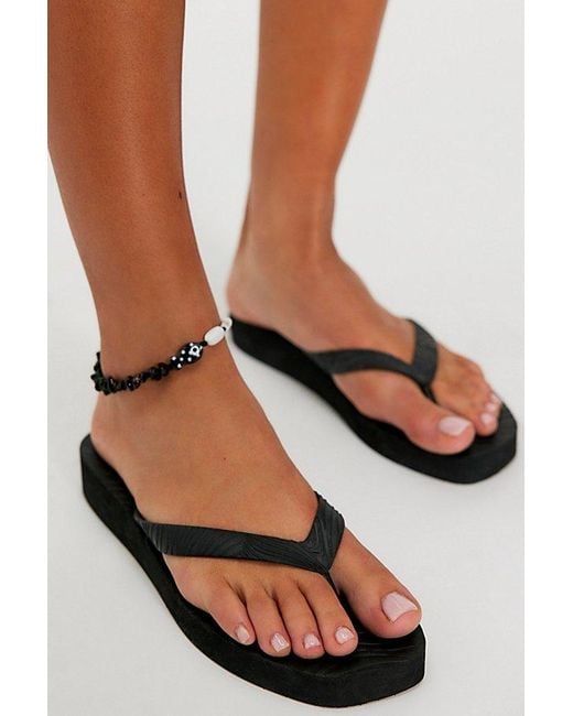 Sleeper Black Tapered Platform Flip Flops