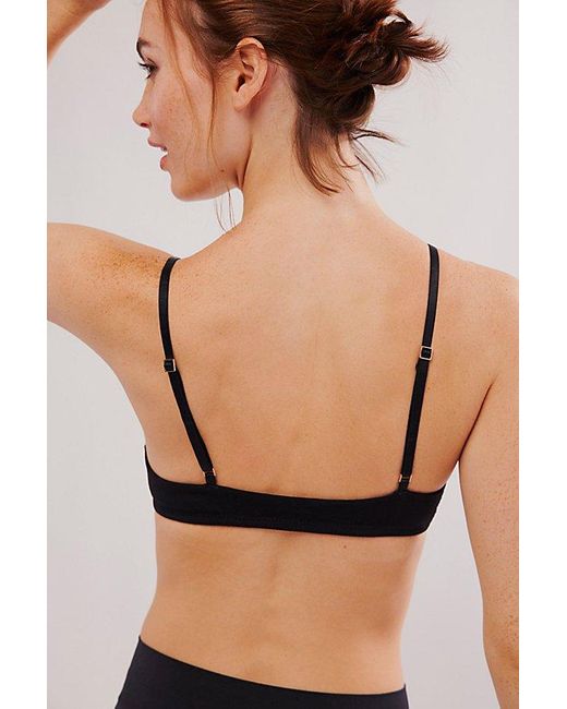 Free People Black Scooped Out Mesh Bra
