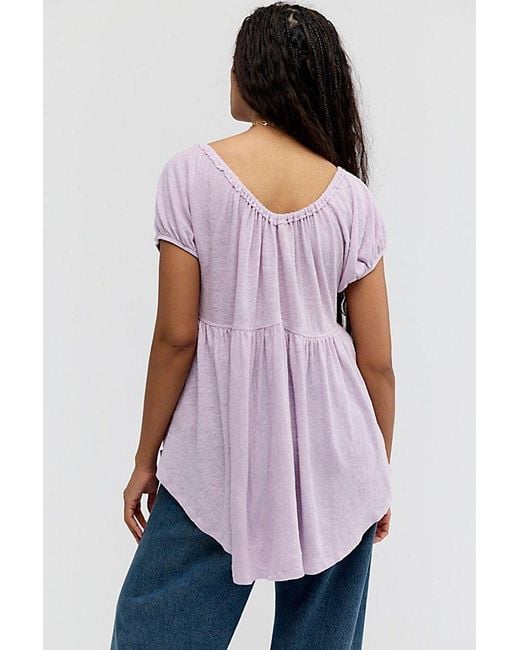 Free People Blue Bella Babydoll Top