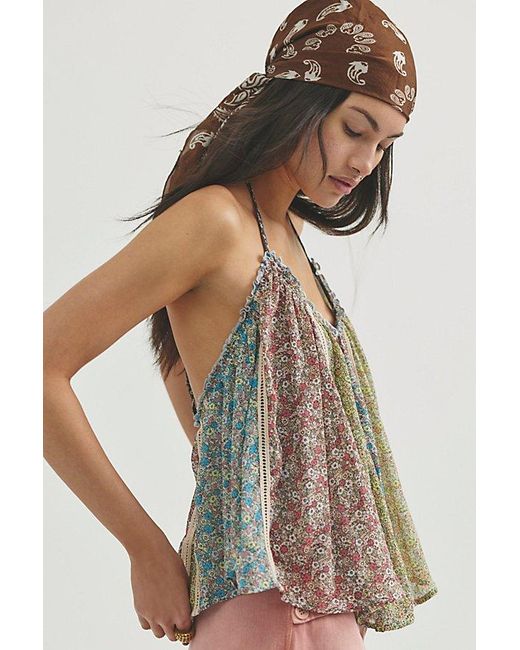 Free People Green Costa Printed Tank Top