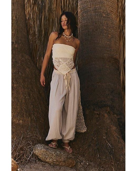 free-est Gray Volare Linen Balloon Pants By