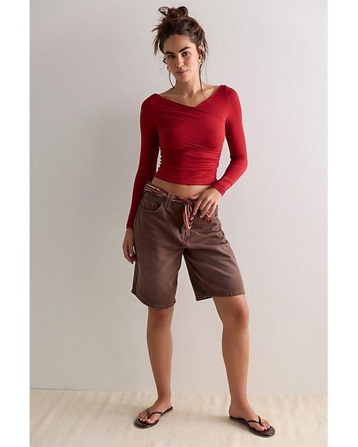 Intimately By Free People Red That's A Wrap Layering Long Sleeve By