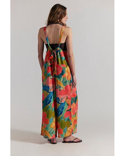 Free People White We The Free Freebird Printed Jumpsuit