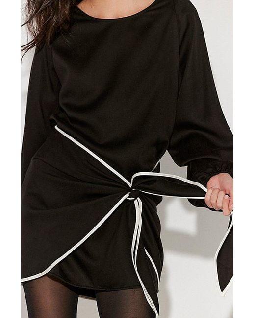Third Form Black Linger Batwing Mini Dress