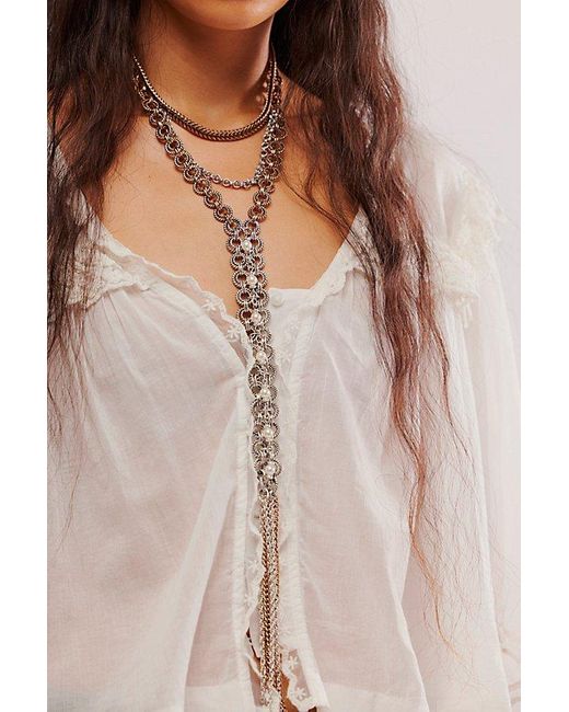 Free People Gray Evelyn Necklace