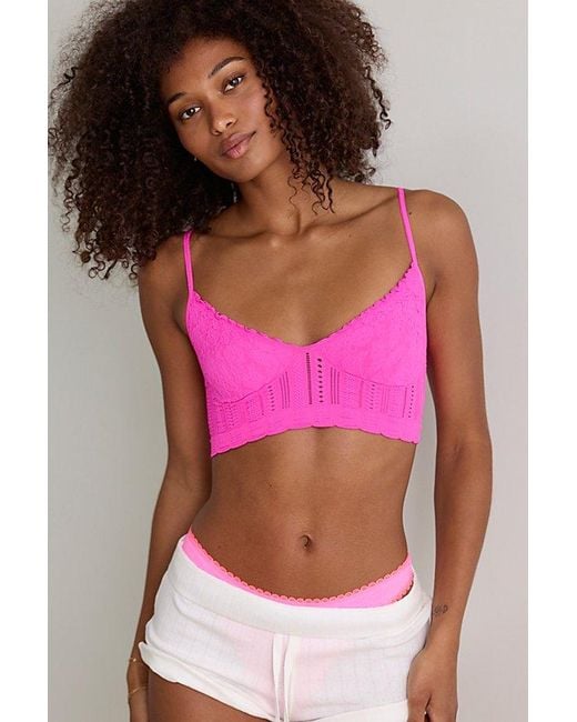 Intimately By Free People Pink Heirloom Seamless Bralette By