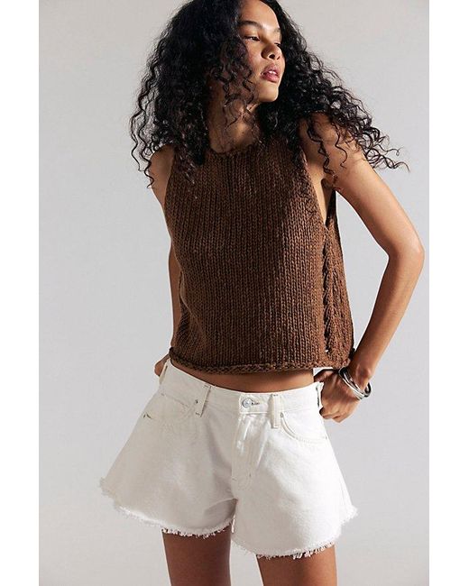 Free People Natural Sparks Fly Shorts