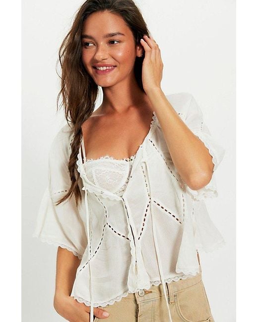 Free People Black Michelle Blouse